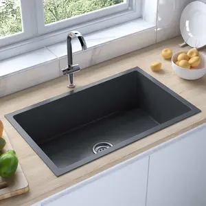 Berkfield Handmade Kitchen Sink Black Stainless Steel