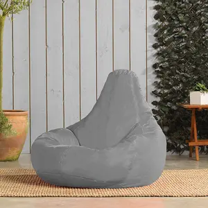 Veeva Recliner Indoor Outdoor Bean Bag Grey Bean Bag Chair