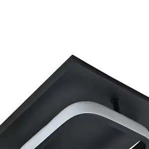 Modern Designer Square Strip 3000k LED Ceiling Lighting Fitting in Matte Black