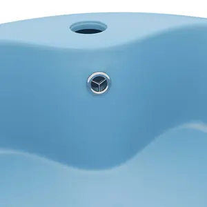 Berkfield Luxury Wash Basin with Overflow Matt Light Blue 36x13 cm Ceramic