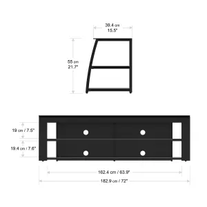 AVF Kivu 1.8m TV Stand, for TVs up to 90" - Black