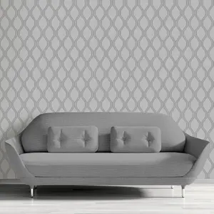 Ariana Geometric Wallpaper Grey / Silver Debona 2490