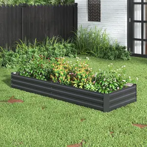 Rectangular Metal Garden Flower Bed  Metal Raised Bed Galvanized Raised Planter Box Outdoor Raised Garden Bed Kit 240cm W