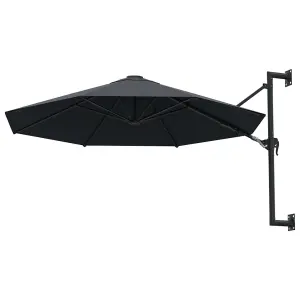 Berkfield Wall-Mounted Parasol with Metal Pole 300 cm Anthracite