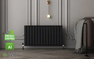 Aluminum Radiator Compatible with Heat pump. Model "Onyx" Black. 1000 .500mm.BTU/hr:5357