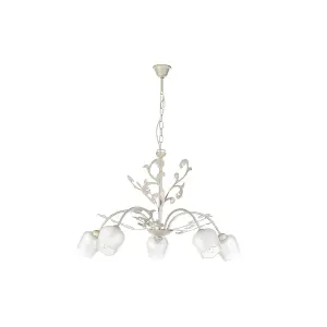 Luminosa Zula Multi Arm Pendant Ceiling Light, Ivory