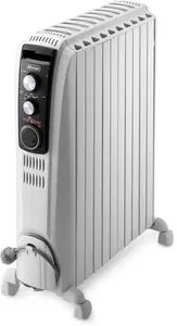 De'longhi Dragon 4 Oil Filled Radiator 2.5KW With Mechanical Timer - White