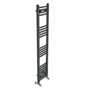 Right Radiators 1400x300 mm Curved Heated Towel Rail Radiator Bathroom Ladder Warmer Anthracite