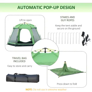 Outsunny 6 Person Camping Tent 2-Tier Pop-up Tent w/ Portable Carry Bag