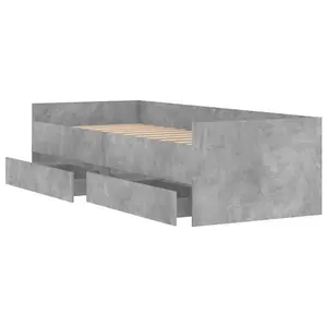 Berkfield Bed Frame with Drawers without Mattress Concrete Grey 100x200 cm