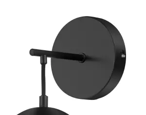 GoodHome Dacite Ball Matt Black Paint effect Wired LED Wall light