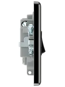 GoodHome Black Nickel 13A 2 way Raised rounded profile Screwed Switched Fused connection unit