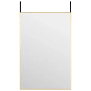 Berkfield Door Mirror Gold 40x60 cm Glass and Aluminium