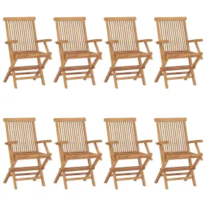 Berkfield Garden Chairs 8 pcs Solid Teak Wood