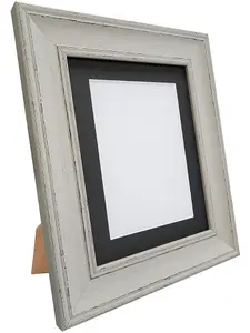 Scandi Pale Grey Frame with Black Mount for Image Size 10 x 8 Inch