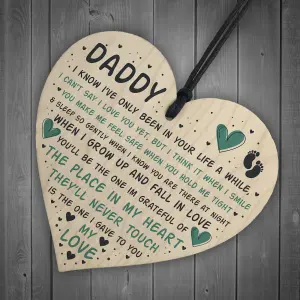 Red Ocean Fathers Day Gift For New Daddy Wooden Heart Daddy To Be Gift New Baby Special Keepsake Plaque