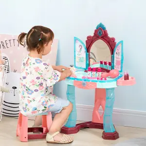 AIYAPLAY 31 Piece Kids Dressing Playset w/ Princess Mirror, Light & Sound