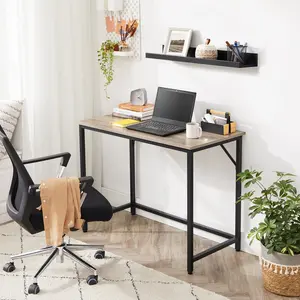 Jana Desk Light Brown/Black / 76cm H x 100cm W x 50cm D