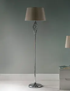 Compton Chrome Floor Lamp and Lamp Shade