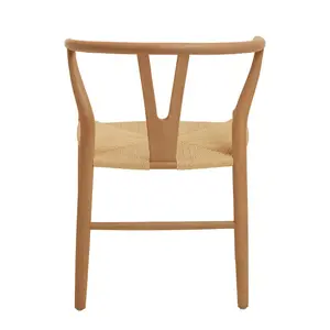 Wishbone Beechwood And Natural Hemp Weave Dining Chair