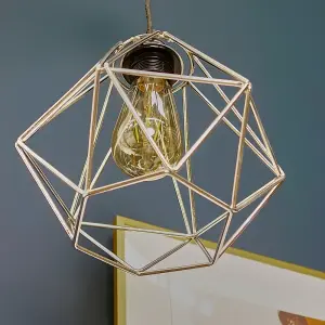 ValueLights Diablo Modern Geometric Silver Metal Basket Cage Ceiling Pendant Light Shade