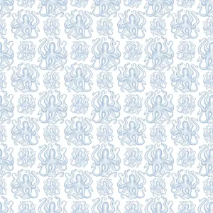 Bobbi Beck eco-friendly blue ocotpus pattern wallpaper