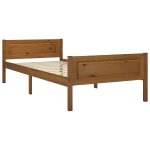 Berkfield Bed Frame Solid Pinewood Honey Brown 100x200 cm