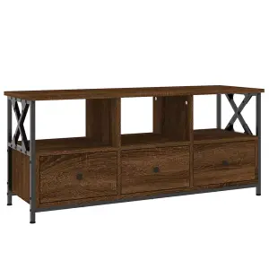 Berkfield TV Cabinet Brown Oak 102x33x45 cm Engineered Wood&Iron