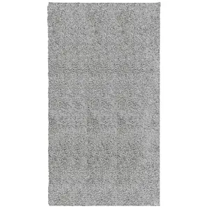 Shaggy Rug PAMPLONA High Pile Modern Grey 60x110 cm