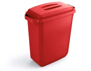 Durable DURABIN 60L Rectangular - Food Safe Waste Recycling Bin - Red