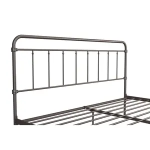 Aanya Bed Frame Classic Steel Grey Performance Velvet / Kingsize (5')