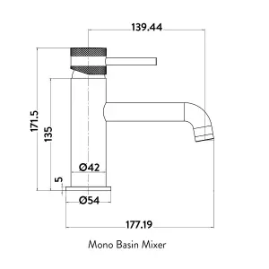 UK Home Living Avalon Core Mono Basin Mixer Brushed Brass