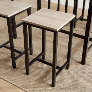 Home Source Nicosia Light Oak Table and Bar Stool Set