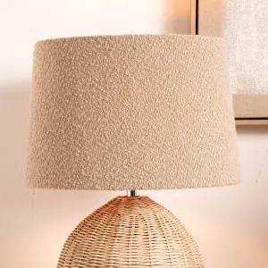 30cm Taupe Boucle Tapered Cylinder Table Lamp Shade Cream Cosy Boho Lampshades