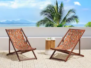 Sun Lounger Wood Dark Brown ANZIO