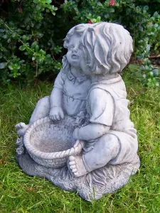 Charming Kissing Children with Flowerpot