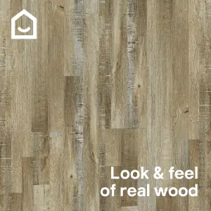 GoodHome Mambo Fancy Natural Multistrip Wood effect Synchronised Click vinyl Planks, 2.17m²