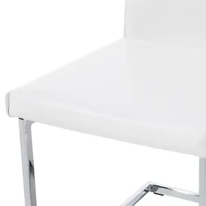 Set of 2 Dining Chairs ROCKFORD Faux Leather White