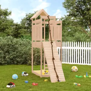 Berkfield Playhouse with Climbing Wall Solid Wood Pine