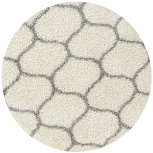 Myshaggy Collection Rugs Trellis Design in Ivory 384 IG