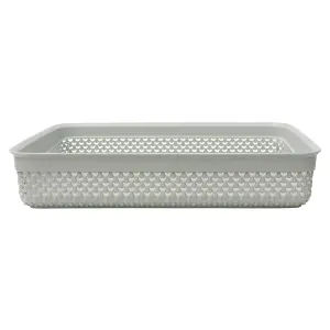 JVL Droplette Design Plastic Storage Tray, Grey