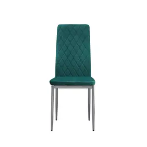 Knisely Velvet Upholstered Side Chair (Set of 6) Green