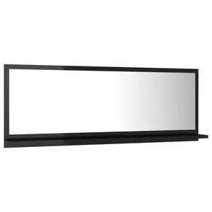 Dorlene Framed Wall Mounted Bathroom Mirror High Gloss Black / 80 cm