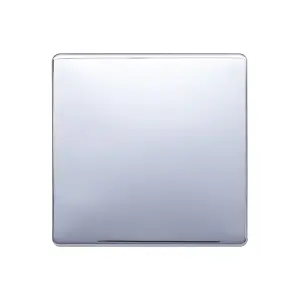 Polished Chrome Screwless Plate Single Blank Plates - SE Home