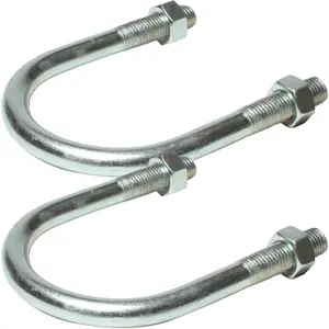 2 Pack 1" 25 34mm U Bolts Zinc Plated Steel Nuts Pole Grip Bracket Clamp