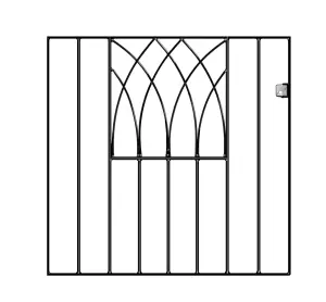 ABBI Metal Low Flat Top Garden Gate 838mm GAP x 812mm High ABZP31