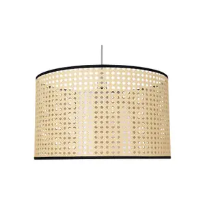 First Choice Lighting Set of 2 Woven 40cm Wicker Easy Fit Pendant Shades