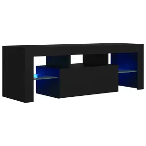 vidaXL TV Cabinet with LED Lights Black 120x35x40 cm