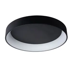 Lucide Talowe Led Modern Flush Ceiling Light 80cm - LED Dim. - 1x80W 3000K - Black