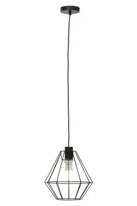 Interiors by Premier Wyra Black Cage Pendant Light